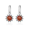 JoyceJelly Womens Sterling Silver 925 Jewelry 1 Carat 2 Diamond Drop Earrings Sunflower Shaped Earndrops Gifts 240112