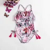 One-Pieces Girls Fancy One-piece Swimsuit 1-5Yrs Girl Sleeveless Swimming Wear 2023 Fashion Flower Swimwear For Children Summer Bathing H240508