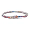 Collana da tennis colorata a maglie cubane da 4 mm Micro inserto quadrato con zirconi Collana hip hop rivolta a sud per uomo e donna Bracciale Drop De Dh7Up