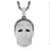 Pendant Necklaces 14K Iced Out Gold Custom Michael Myers Pendant Cz Big Size Solid Character Pendants Hiphop Jewelry Christmas Valenti Dh5Qv