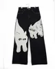 Women's Jeans Harajuku Y2K Street Apparel er Large White Cat Print High Waist Straight Leg Pants Women's Jeans Fashion Wide Leg Pantsyolq