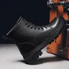 Bottes hommes 2024 automne hiver concepteur Vintage britannique en cuir botte mâle mode décontracté noir plate-forme chaussures pour hommes