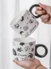 머그 숟가락 가정 소녀와 함께 창조적 인 세라믹 머그잔 대용량 음료수 컵 아침 식사 밀크 컵 커피 참신 선물