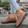 Dress Shoes 2022 New Spring Casual Women Shoes Platform Loafers 2022 Lace Up Leather Flats Slip-On Mom Shoe Mujer Zapatos Chaussure Femme