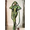 Tute da donna Pagliaccetti Tute da donna Festa di Halloween Verde Alieno Animale Costumi Cosplay Donna Novità Ruolo Fl Er Tuta Sh Dhbw1