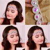 مقاطع الشعر barrettes stonefans ab color round joundband crystal for women gride bride bride accessories decoration y2k drop de ota1k