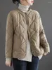 Trench da donna Giacche per donna 2024 Inverno In cotone O-Collo Clip Breve Lingge Cappotto leggero Vintage Solido sciolto