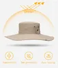 Bérets 2024 Mode Summer Bucket Hat Cowboy Hommes Pêche en plein air Randonnée Chapeaux de plage Mesh Respirant Anti UV Sun Cap Large Large Brim