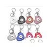 Porte-clés en cuir Pu coeur étoile Noosa morceaux 18Mm bouton pression porte-clés porte-clés bijoux livraison directe Dh5Ry