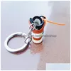 Keychains Lanyards Simation 3D Sneakers Keychain Fun Mini Pu Basketball Shoes Keyring Diy Finger Skateboard Accessories smycken Pend DHLXW