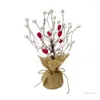 Fiori decorativi QX2E Regali di San Valentino Cuore artificiale Ramo di albero Bacche d'amore Ottimo per anniversari Occasioni speciali