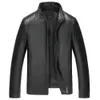 Men Coat Solid Color Faux Leather Autumn Winter Loose Zipper Jacket Lapel Pure Color Outwear 240112