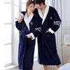 Épaissir chaud Couple Style flanelle Robe hiver à manches longues peignoir Sexy col en v femmes hommes chemise de nuit vêtements de nuit de salon vêtements de maison 240113