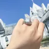 Grande bague en diamant de 11 carats, bague luxueuse en moissanite, bagues de fiançailles pour femme, bague de promesse, alliances, argent sterling plaqué or blanc, couleur D 11 carats VVS1