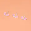 Charms 925 Sterling Zilver DIY Ketting Armband Druppels Rubber Roze Driedimensionale Vlinder Hanger Accessoires