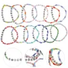 Charme pulseiras 12 pcs pulseira luminosa contas para letras menina frisada jóias pouco brilho acrílico a criança colorida escura