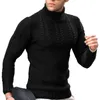 Men's Sweaters Top Sweater Turtleneck Twisted Acrylic ArmyGreen Black Dark Gray Navy Blue White Brand High Quality