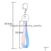 Creative Colorf Laser Soft Rubber Key Ring Pvc Keychain Lanyard Chain Cute Women Girl Phone Bag Pendant Drop Delivery Dhtiy