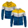 Herren Hoodies Weiß Blau Und Grau Streifen 3D Gedruckt Herbst/Winter Zipper Hoodie Retro Straße Sport Mode Plus