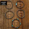 Charm Bracelets Sindlan 5Pcs Western Vintage Pearl For Men Simple Geometric Set Cool Gift In Fashion Jewelry Pulsera Hombre