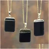 Pendant Necklaces Arrival Black Obsidians Gold Color Link Chains Jewelry Rec Necklace In 16-32 Inch Nm5860 Drop Delivery Dh43G