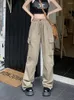 Pantalon Femme JMPRS Américain Hip Hop Femmes Streetwear Cargo Taille Haute Harajuku Lâche Pantalon Occasionnel Poches De Mode Femelle Y2K