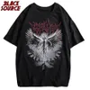 Y2k Gothic Punk Style Men t Shirt Clothes Harajuku Oversized T-shirt Top Tee High Street Hipster Summer Streetwear Anime 240113