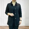 Vestes Femmes Femmes Veste d'hiver Bouton Fermeture Manteau Élégant Cardigan d'âge moyen Coupe ample Col rabattu Solide