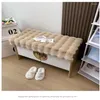 Pillow Winter Soft And Thick Plush Rectangular Solid Wood Sofa Card Shoe Stool Home Decoration Multiple Sizes