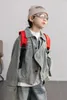 Jackets Boys Clothing 2024 Denim Jacket Handsome Spring Autumn Fashionable Korean Style Kids Cool Long Sleeve