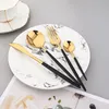 24 pièces ensemble de couverts vaisselle or couverts en acier inoxydable miroir ensemble de salle à manger couteaux fourchettes cuillères ensemble de couverts de cuisine vaisselle 240113
