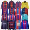 Barcelona retro koszulki piłkarskie 91 92 96 97 03 04 05 06 07 09 10 11 12 13 14 15 16 17 Ronaldinho A.Iniesta Long Sleeve pełna koszulka piłkarska 1996 1997 2003 2004 2005 2006 2007 2008
