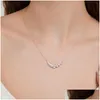 Moissanit Anhänger S925 Silber Schlüsselbein Kette Damen Halskette Verlobung Jahrestag Geschenk Drop Lieferung DHYVF