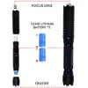 Pointeurs laser bleu haute puissance B009 torche 450nm 2000m lasers focalisables stylo de vue lampe de poche brûler allumette cigarette