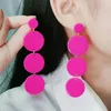 Stud Earrings Round Long Hanging For Women Trending Cute Korean Big Drop Earings Girls Colorful Acrylic Dangle Brincos