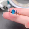 Cluster Rings FS Natural High Quality Blue Opal Geometry Ring S925 Pure Silver Fine Fashion Charm Wedding Jewelry Women MeiBaPJ