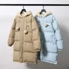 Trenchs de femmes manteaux d'hiver peluche capuche mi-longueur coton tendance marque rue style coréen épaissi chaud lâche décontracté parkas veste