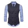 Men's Vests 2024 Brand Suit Vest Men Jacket Sleeveless Beige Gray Brown Vintage Tweed Fashion Spring Autumn Plus Size Waistcoat