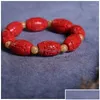 Beaded Strand Cinnabar Single Circle Armband Buddha pärlor samma stil för män och kvinnor släpp leveranssmycken armband dhi3y