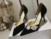 Primavera/Estate Nuove scarpe firmate di lusso Stesso stile Decorazione con diamanti d'acqua Tacco sottile Tacco alto da donna formale