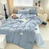 YanYangTian Bed Linen Bedding set Washed Cotton Four-Piece Bed Sheets Set Comfort Sets Solid Christmas Couple Bed Quilt Cover 240113