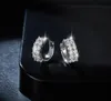 Boucle d'oreille complète plaquée or 18 carats pour femmes, 19mm, argent 925, cerceau scintillant de luxe, cadeau de noël, bijoux de mariage, 240112