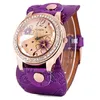 Armbanduhren Womage Uhr Kristall Damenuhren Oversize Zifferblatt Quarz Frauen Kreative Armreifen Für Mode Tops Armband