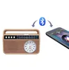 Speakers Cmik Portable Retro Multiband Radio Manual FM Outdoor High Volume TF Card Bluetooth Speaker With Clock