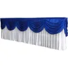 10ft20FT Length Table Cloth Skirt With Colorful Swag Drape Ice Silk Fabric Skirting Wedding Party Event Decoration y240112