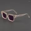 Montature per occhiali da sole Moda spessa opaca acetato poligono rettangolo irregolare unisex vintage personalità occhiali alla moda di alta qualità