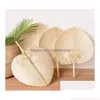 Feestartikelen 120 stuks Palmbladeren Fans Handgemaakte Rieten Natuurlijke Kleur Palm-Waaier Traditionele Chinese Ambachtelijke Geschenken Sn2709 Drop Delivery Home Dhwni