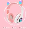 Écouteurs Flash Led Mignon Chat Oreille Bluetooth Casque Enfant Fille Musique Casque Sans Fil Tf Carte Gaming Écouteur avec Micro Téléphone Casques Cadeau