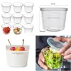 Bols Bols en verre avec couvercles en plastique Coupes de pudding transparentes Conteneurs de plats de fruits pour salade Dessert Snacks Zer Stockage des aliments Livraison directe Dhnmw