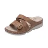 Sandalen 2024 Damen Hausschuhe PU-Lederschuhe Bequeme Plattform Flache Sohle Damen Lässige weiche Sandale